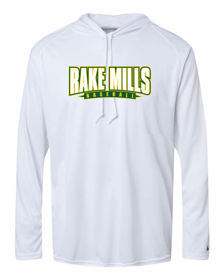 Great Mills Baseball Long Sleeve HOODED  Badger Dri Fit Shirt - RAKE MILLS