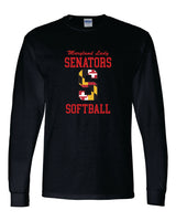 Lady Senators Long Sleeve T-Shirt 50/50 Blend Big S Design YOUTH