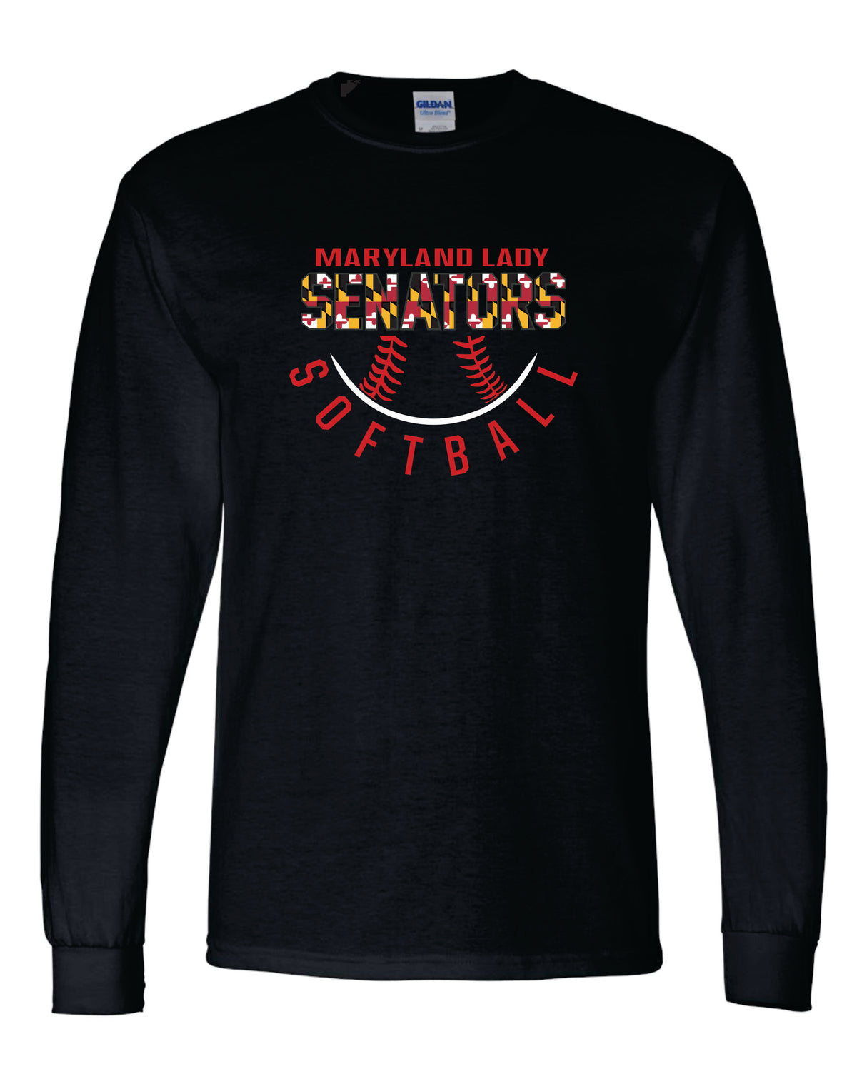 Lady Senators Long Sleeve T-Shirt 50/50 Blend-Half Ball Logo YOUTH