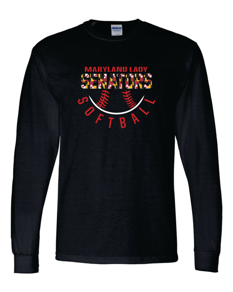 Lady Senators Long Sleeve T-Shirt 50/50 Blend-Half Ball Logo