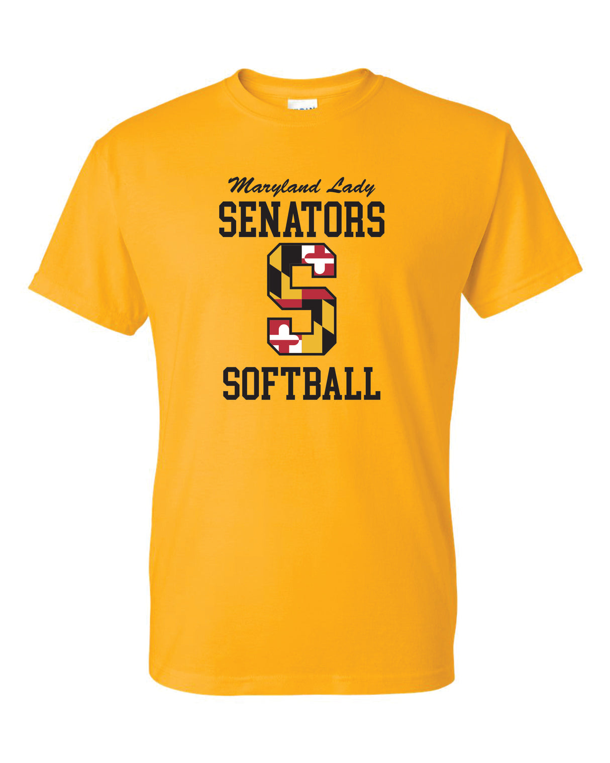 Lady Senators Short Sleeve T-Shirt 50/50 Blend Big S Design YOUTH