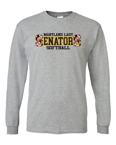 Lady Senators Long Sleeve T-Shirt 50/50 Blend Double S Logo