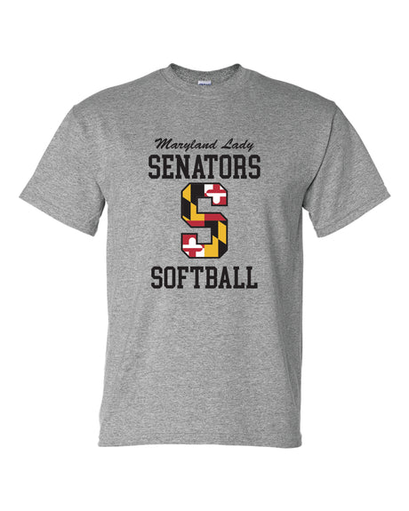 Lady Senators Short Sleeve T-Shirt 50/50 Blend Big S Design