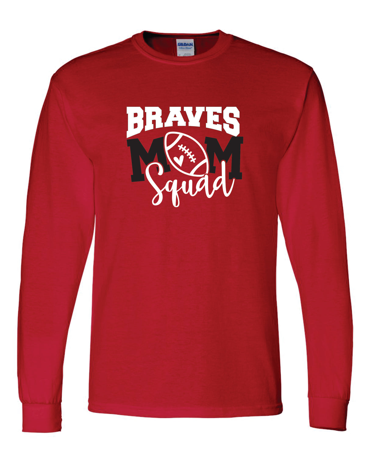 Mechanicsville Braves 50/50 Long Sleeve T-Shirts-FOOTBALL MOM SQUAD