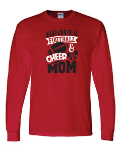 Mechanicsville Braves 50/50 Long Sleeve T-Shirts FOOTBALL AND CHEER MOM