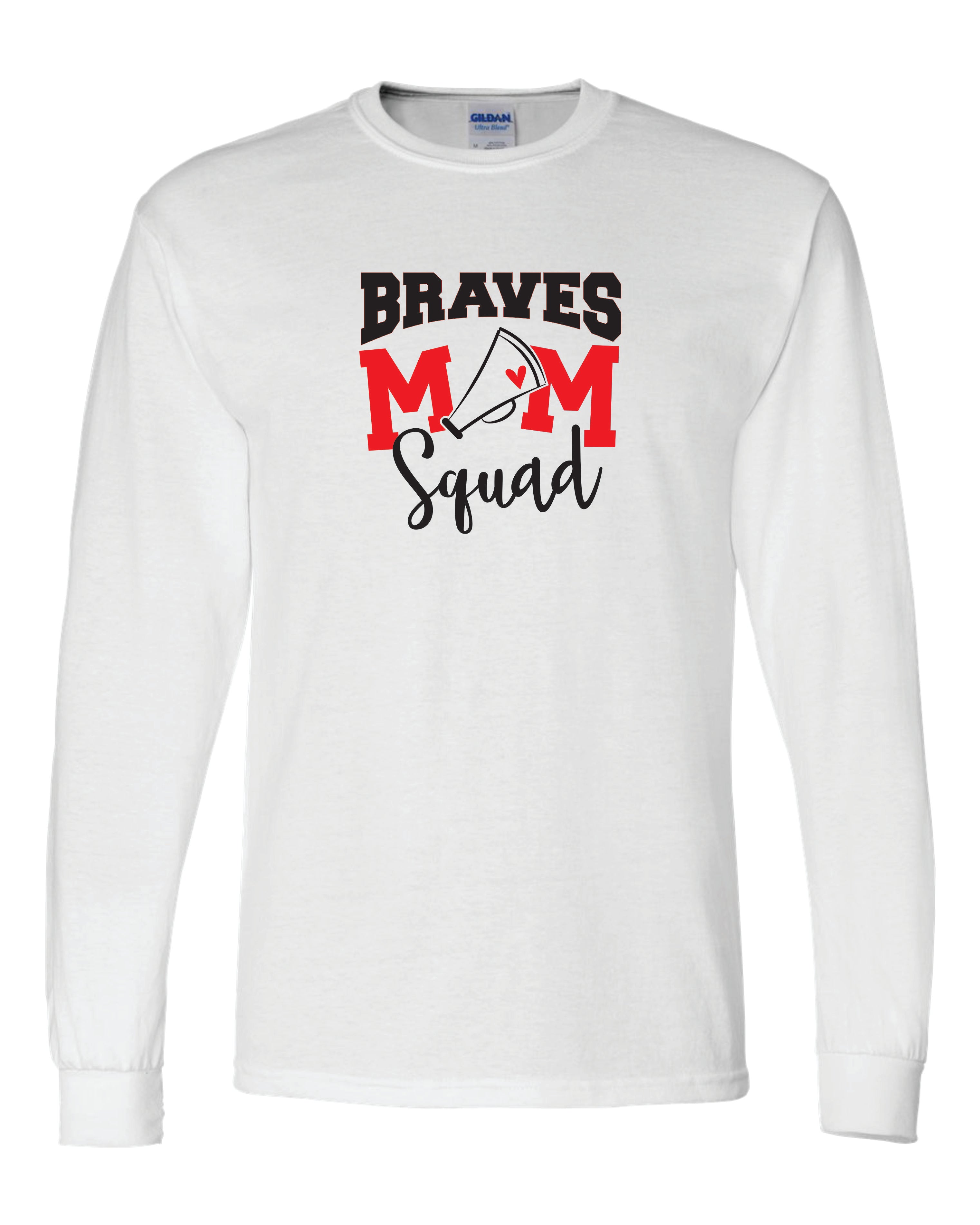 Mechanicsville Braves 50/50 Long Sleeve T-Shirts-CHEER MOM SQUAD
