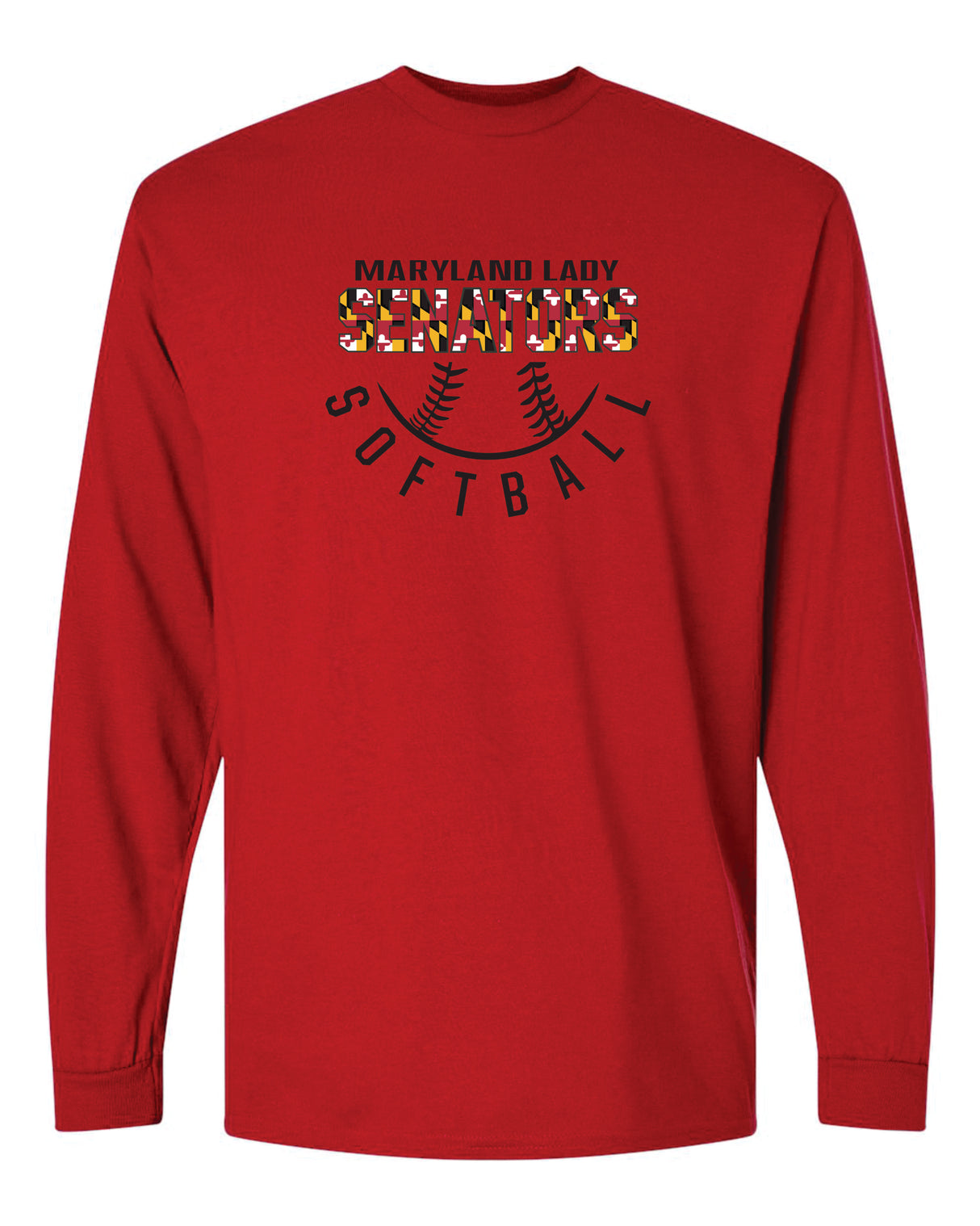 Lady Senators Long Sleeve T-Shirt 50/50 Blend-Half Ball Logo YOUTH