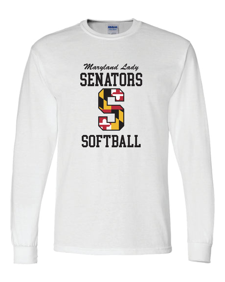 Lady Senators Long Sleeve T-Shirt 50/50 Blend Big S Design