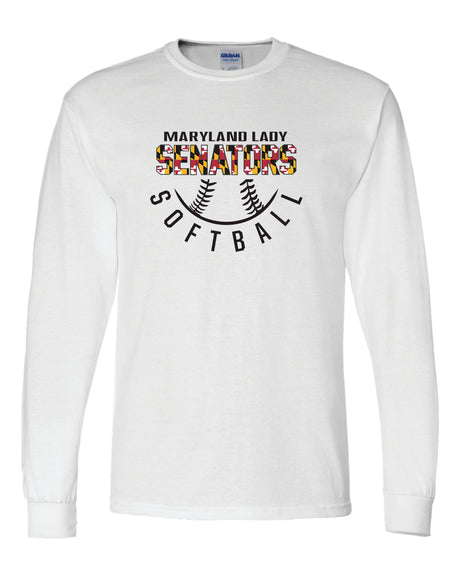 Lady Senators Long Sleeve T-Shirt 50/50 Blend-Half Ball Logo