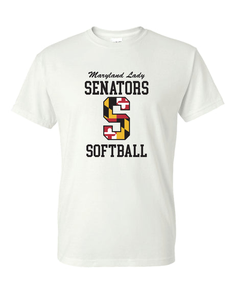 Lady Senators Short Sleeve T-Shirt 50/50 Blend Big S Design