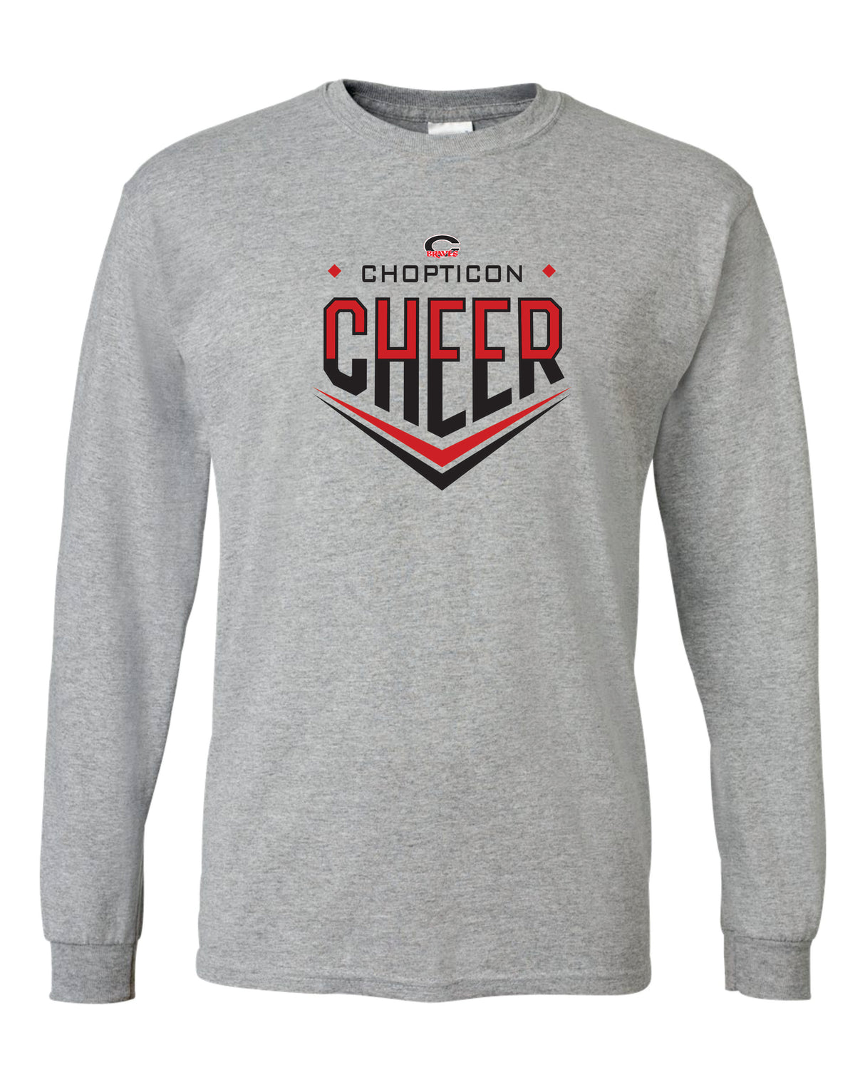 Chopticon Braves Cheer 50/50 Long Sleeve T-Shirts Chopticon Cheer