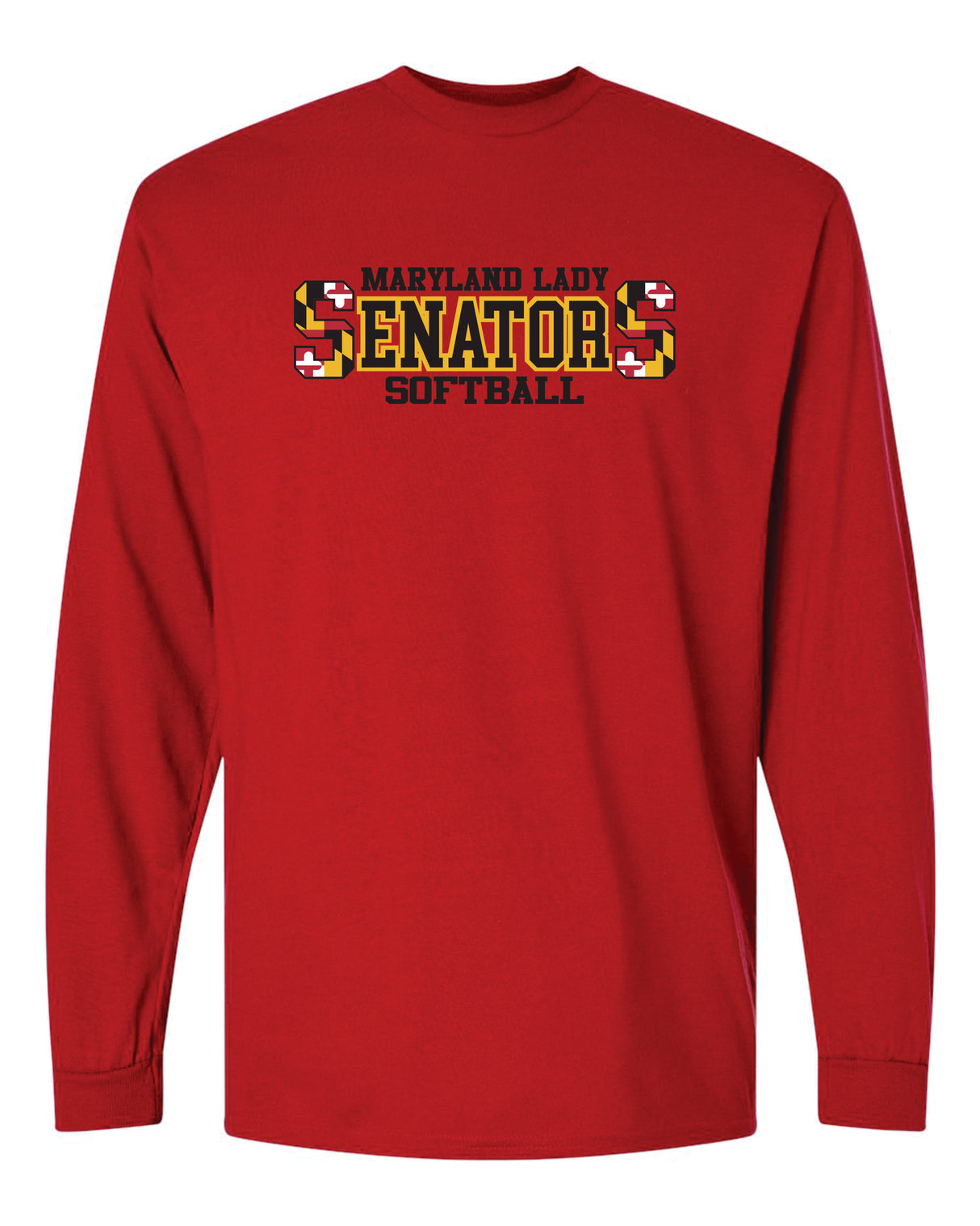 Lady Senators Long Sleeve T-Shirt 50/50 Blend Double S Logo YOUTH