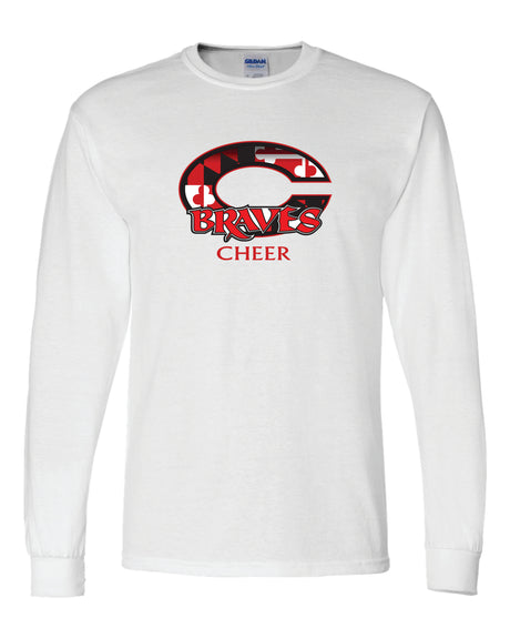 Chopticon Braves Cheer 50/50 Long Sleeve T-Shirts MD Flag C