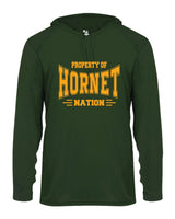 Great Mills Long Sleeve Badger Hooded Dri-Fit Shirt Hornet Nation - WOMEN