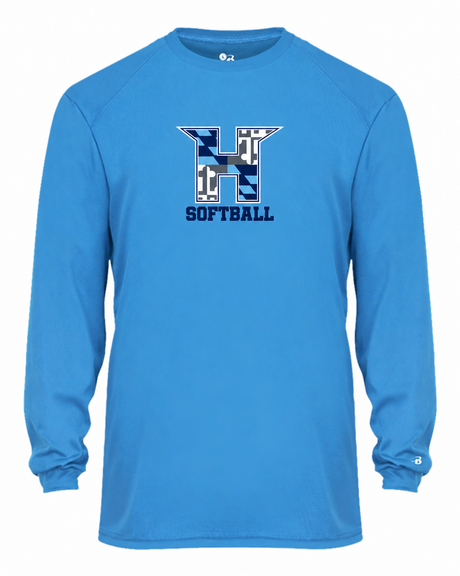 MD HUSTLE Long Sleeve Badger Dri Fit Shirt ADULT WOMEN - H Softball