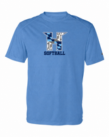 MD HUSTLE Short Sleeve Badger Dri Fit T shirt ADULT - H Softball