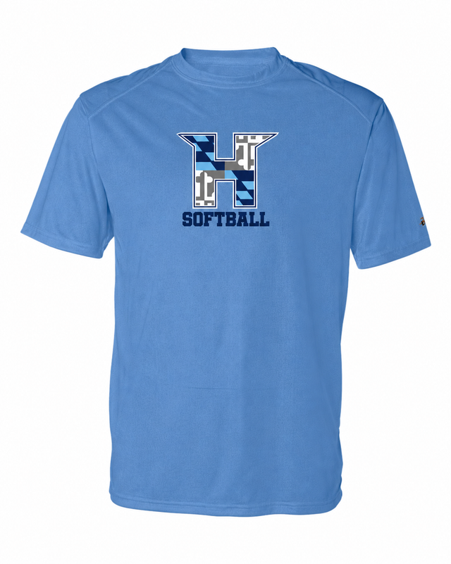 MD HUSTLE Short Sleeve Badger Dri Fit T shirt ADULT - H Softball