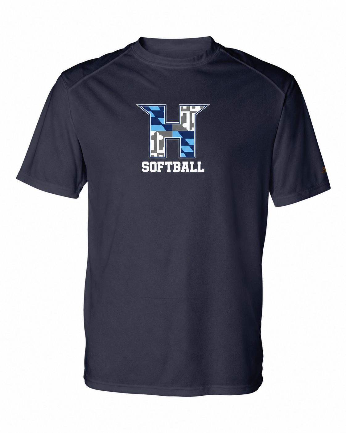 MD HUSTLE Short Sleeve Badger Dri Fit T shirt ADULT - H Softball