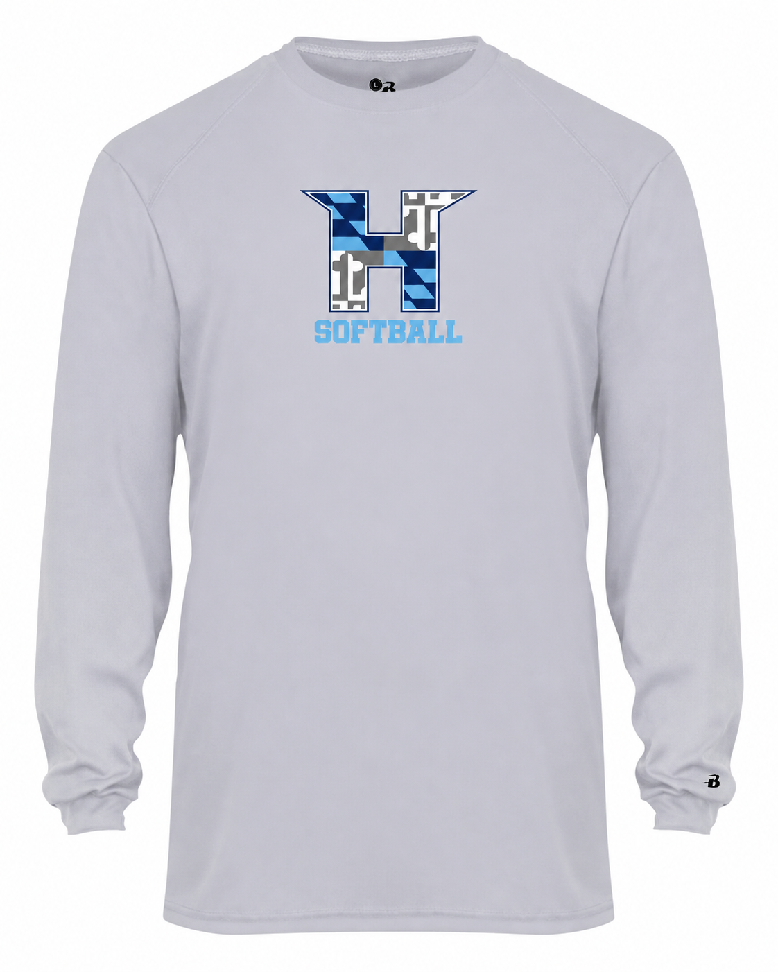 MD HUSTLE Long Sleeve Badger Dri Fit Shirt ADULT - H Softball