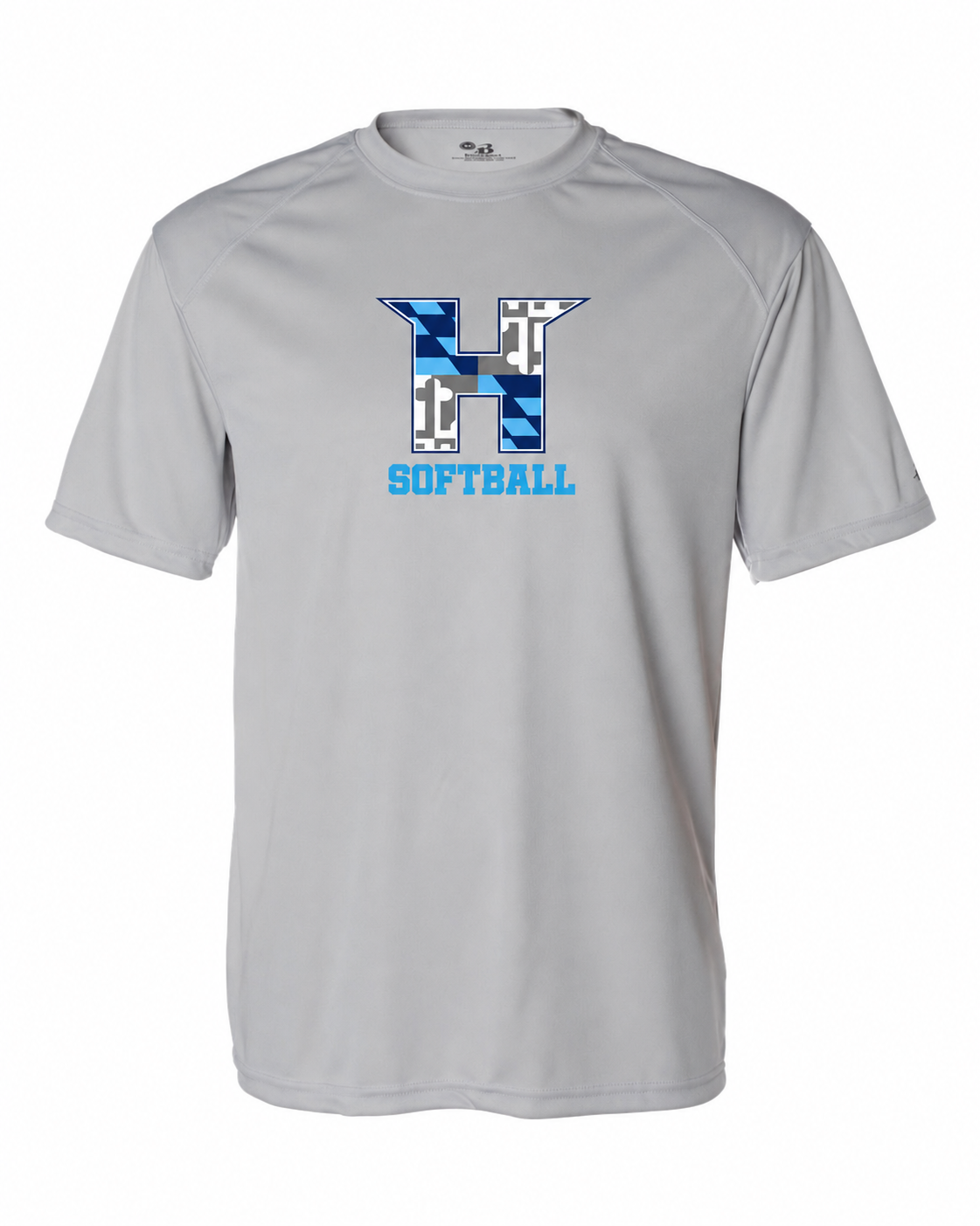 MD HUSTLE Short Sleeve Badger Dri Fit T shirt ADULT - H Softball