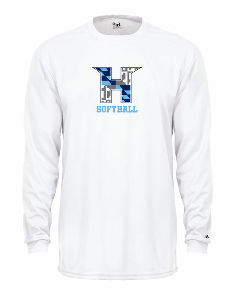 MD HUSTLE Long Sleeve Badger Dri Fit Shirt YOUTH - H Softball