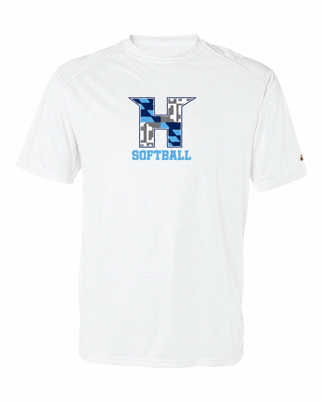 MD HUSTLE Short Sleeve Badger Dri Fit T shirt ADULT - H Softball