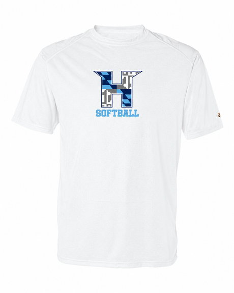 MD HUSTLE Short Sleeve Badger Dri Fit T shirt ADULT - H Softball
