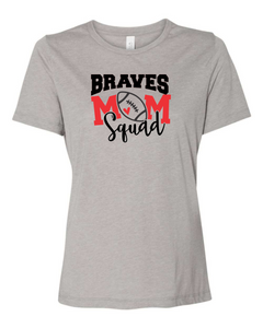 Mechanicsville Braves Women's Bella and Canvas Short Sleeve Relaxed Fit Round Neck-FOOTBALL MOM SQUAD