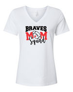 Load image into Gallery viewer, Mechanicsville Braves Women&#39;s Bella and Canvas Short Sleeve Relaxed Fit V Neck-FOOTBALL MOM SQUAD
