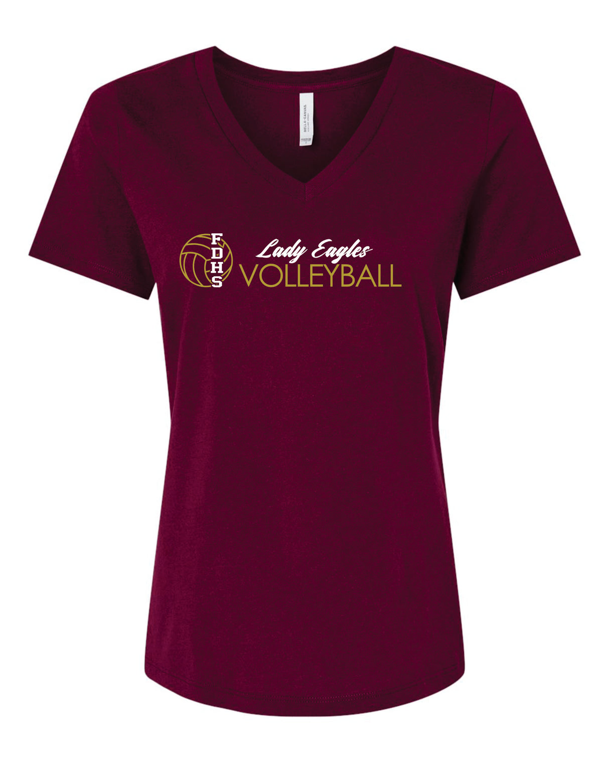 DOUGLASS VOLLEYBALL Women's Bella and Canvas Short Sleeve Relaxed Fit V Neck