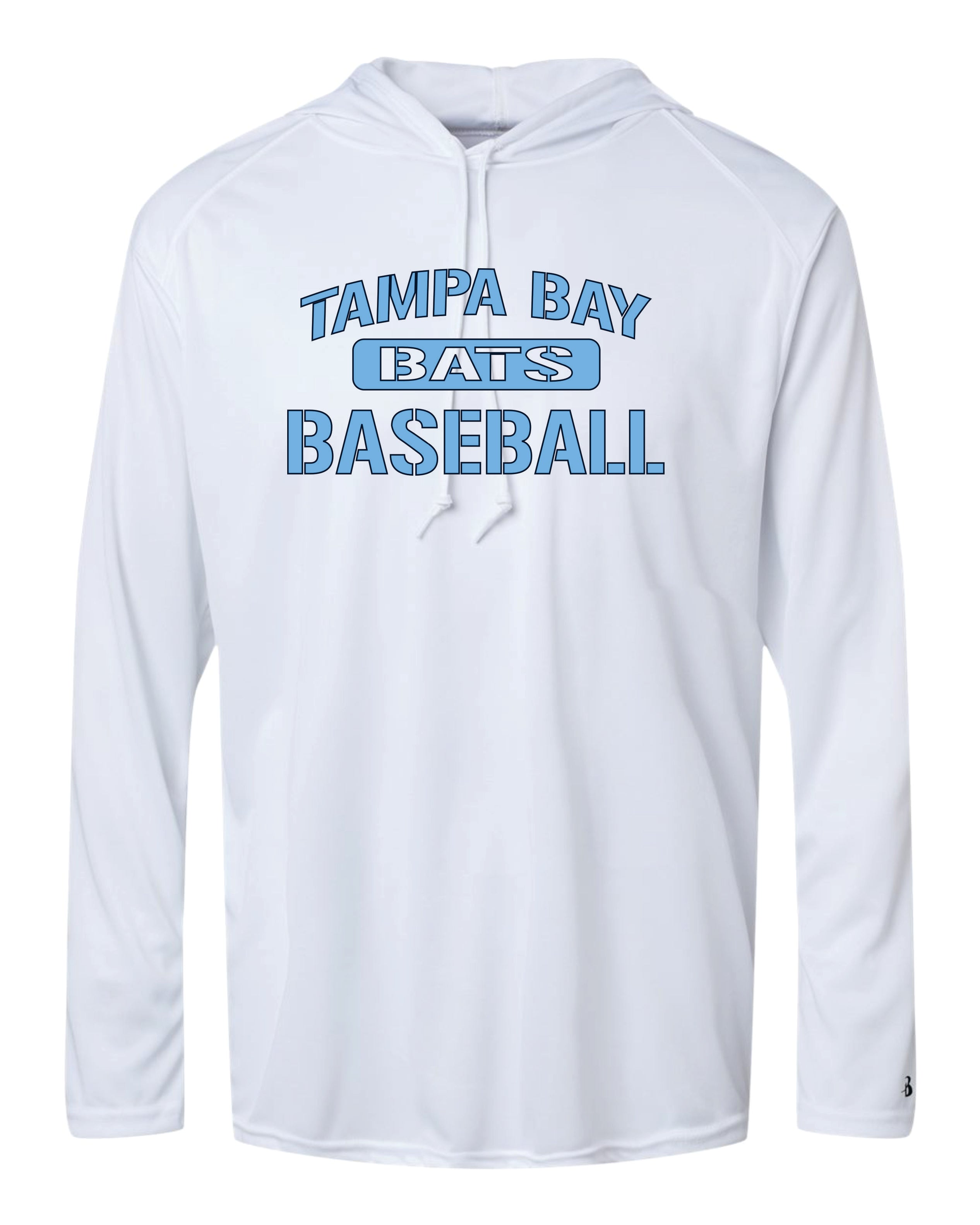 Tampa Bay Bats Long Sleeve Badger  Hooded Dri Fit Shirt