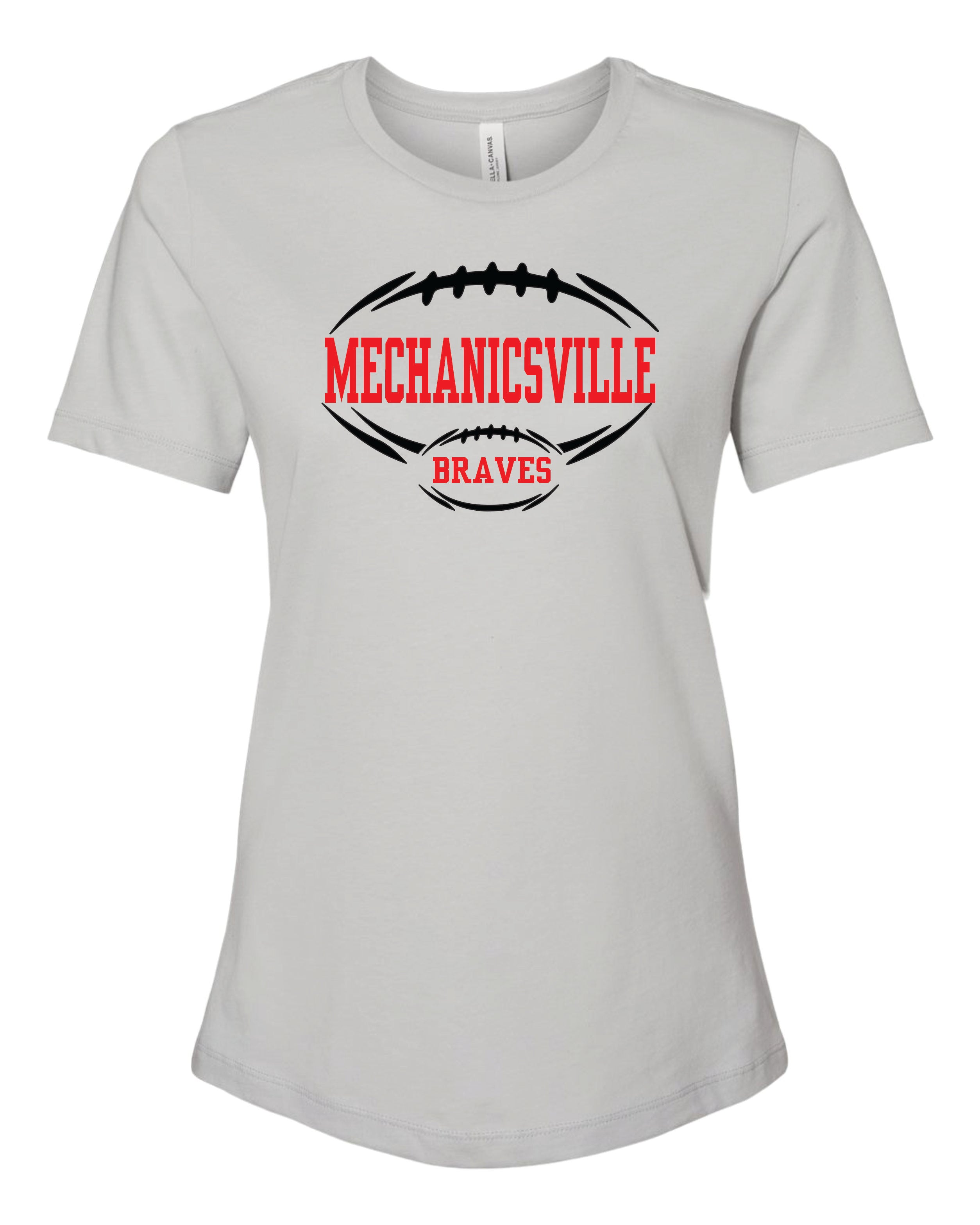 Mechanicsville Braves Women's Bella and Canvas Short Sleeve Relaxed Fit Round Neck