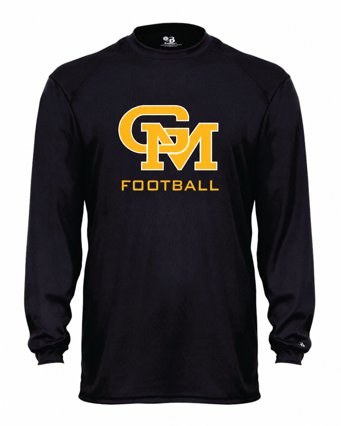 Great Mills Football Badger long sleeve in black with new GM logo