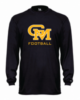 Great Mills Football Badger long sleeve in black with new GM logo