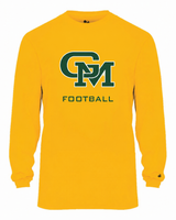 Great Mills Football Badger long sleeve in gold with new GM logo
