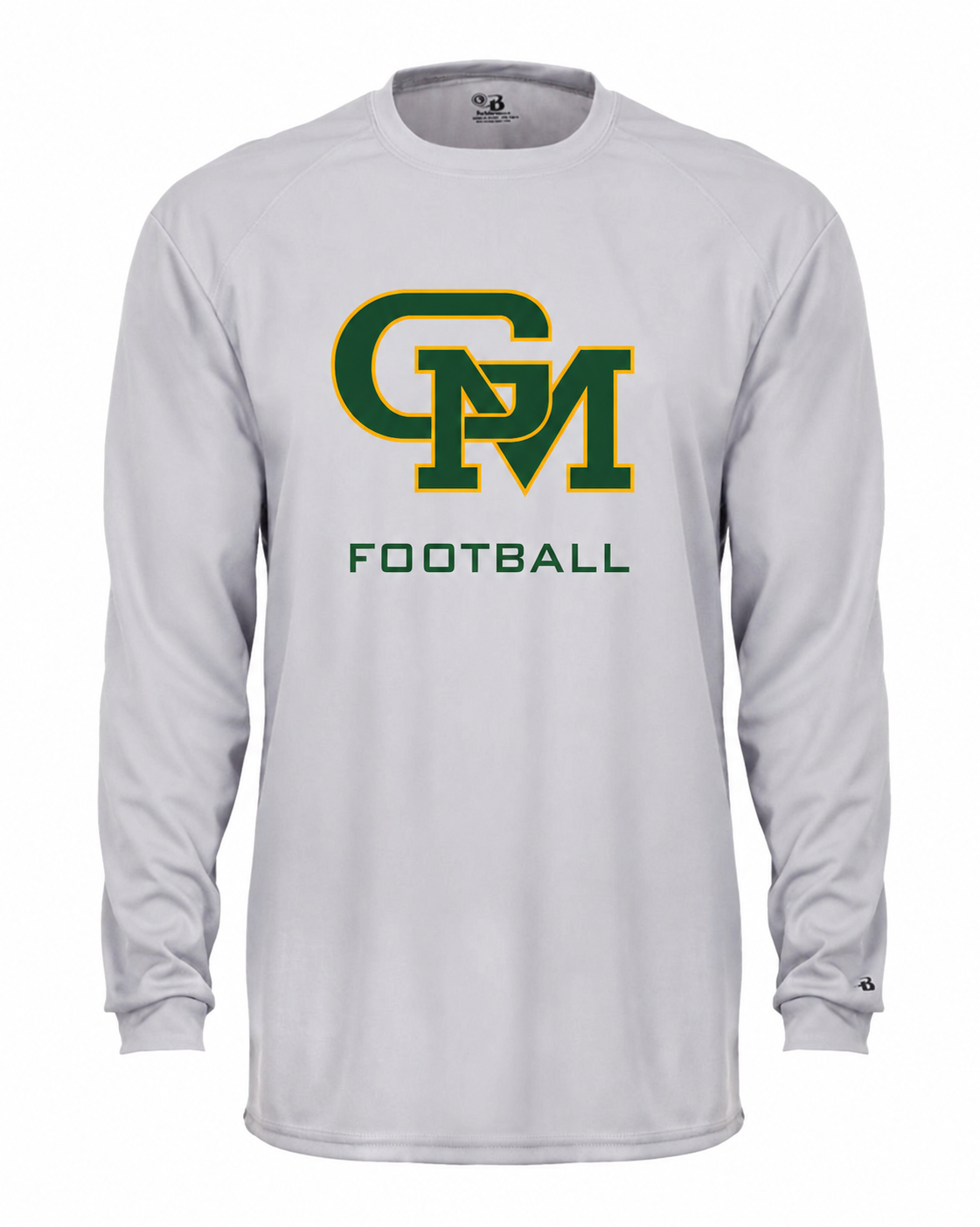 Great Mills Football Badger long sleeve in gray with new GM logo