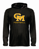 Great Mills Football Badger hooded long sleeve in black with new GM logo