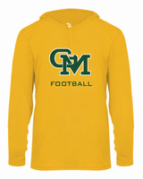 Great Mills Football Badger hooded long sleeve in gold with new GM logo