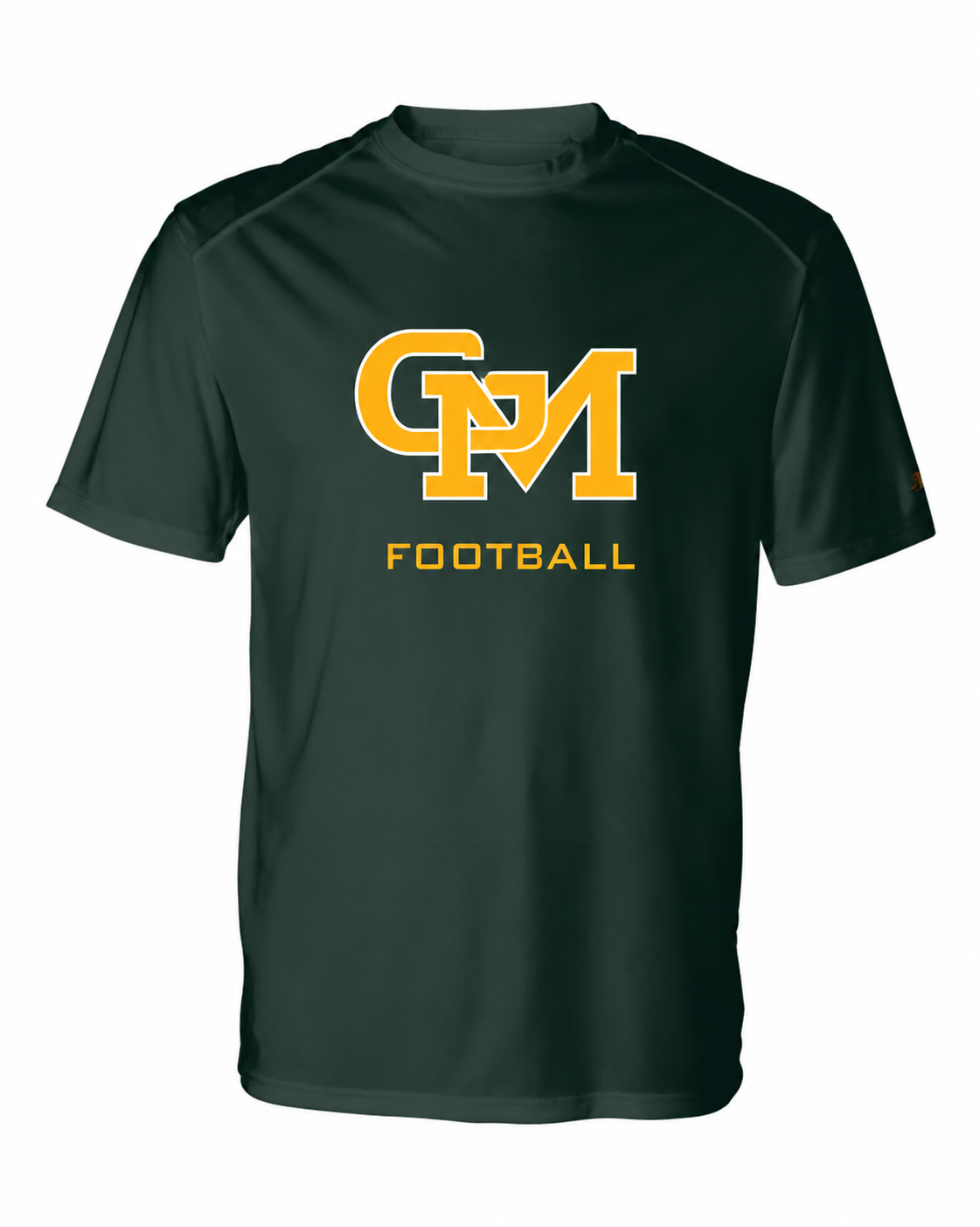 Great Mills Football Badger short sleeve in green with new GM logo