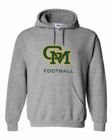 Great Mills Football Gildan hoodie in gray with new GM logo