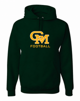 Great Mills Football Gildan hoodie in green with new GM logo