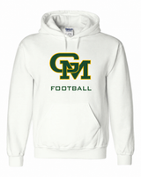 Great Mills Football Gildan hoodie in white with new GM logo