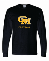 Great Mills Football Gildan long sleeve in black with new GM logo