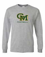 Great Mills Football Gildan long sleeve in gray with new GM logo