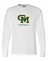 Great Mills Football Gildan long sleeve in white with new GM logo