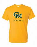 Great Mills Football Gildan short sleeve in gold with new GM logo