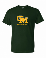 Great Mills Football Gildan short sleeve in green with new GM logo