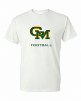 Great Mills Football Gildan short sleeve in white with new GM logo
