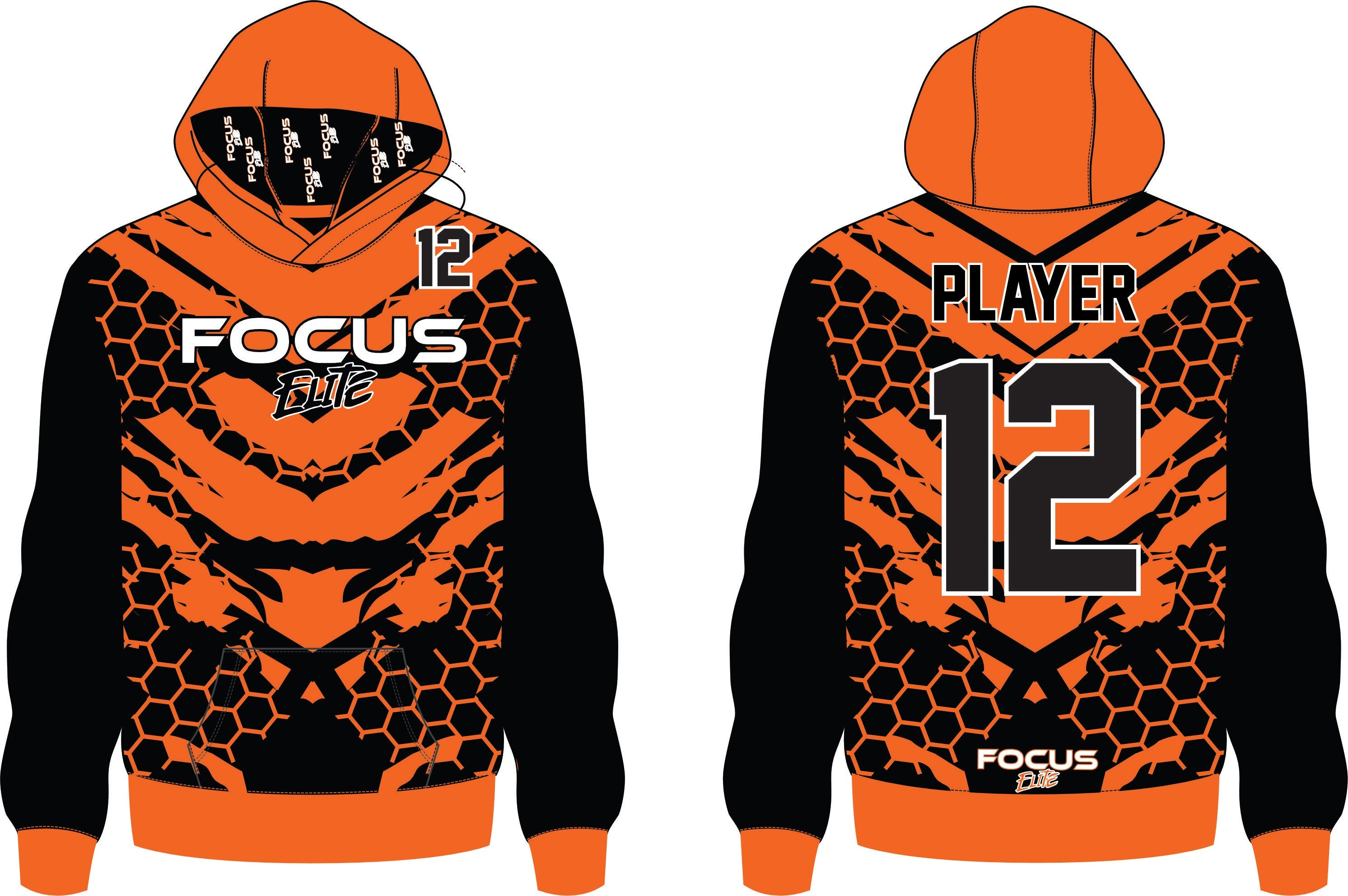Focus Full Color LS Hooded shirts