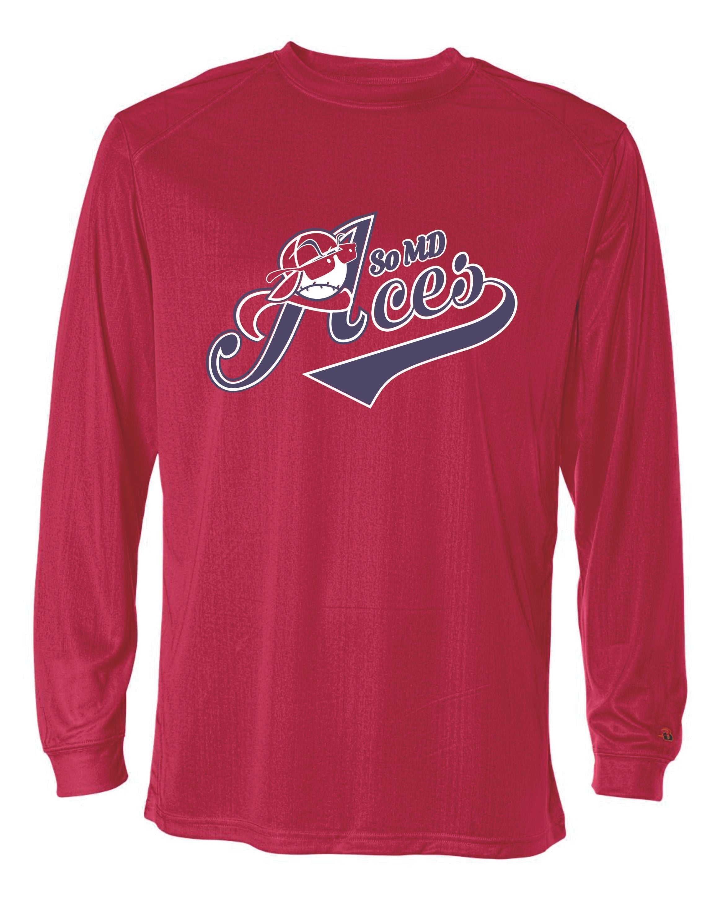 Aces Long Sleeve Badger Dri Fit Shirt YOUTH